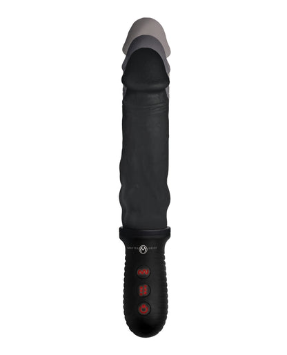 Master Series 8X Auto Pounder Vibrating & Thrusting Dildo w/Handle - Black