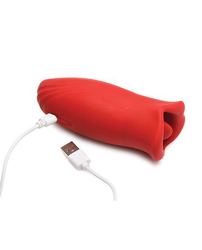 Shegasm Lickgasm Kiss + Tell Silicone Kissing & Vibrating Clitoral Stimulator - Red by Xr LLC