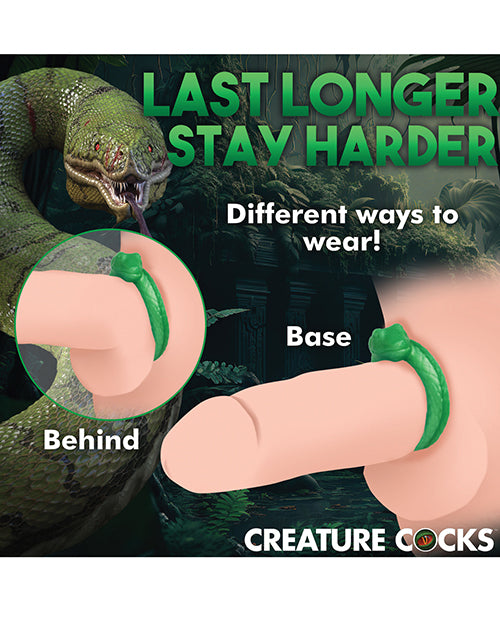 Creature Cocks Serpentine Silicone Cock Ring - Green