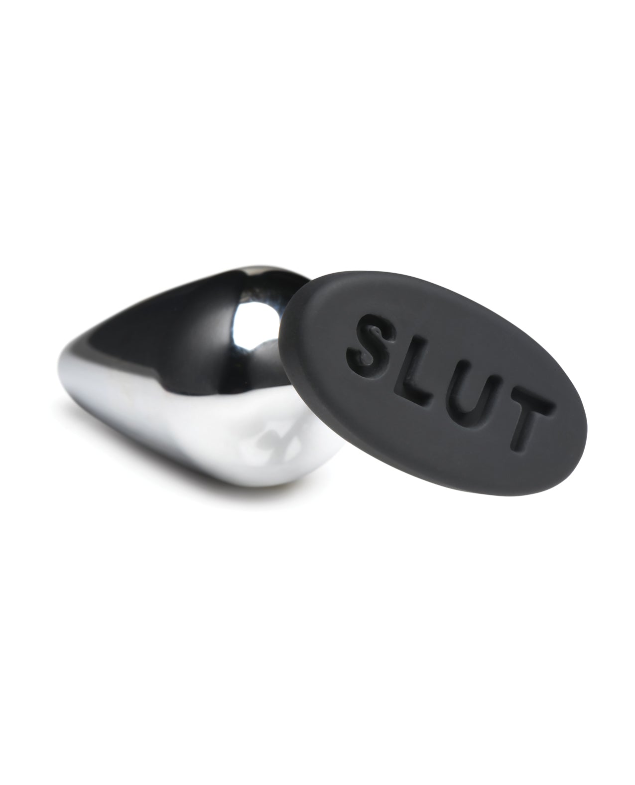 Master Series Butt Slut Metal & Silicone Butt Plug - Metal/Black