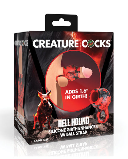 Creature Cocks Hell Bound Penis Sleeve & Ball Stretcher - Red/Black