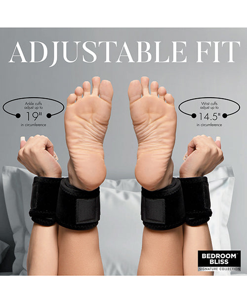 Bedroom Bliss Wrist To Ankle Restraints - Black