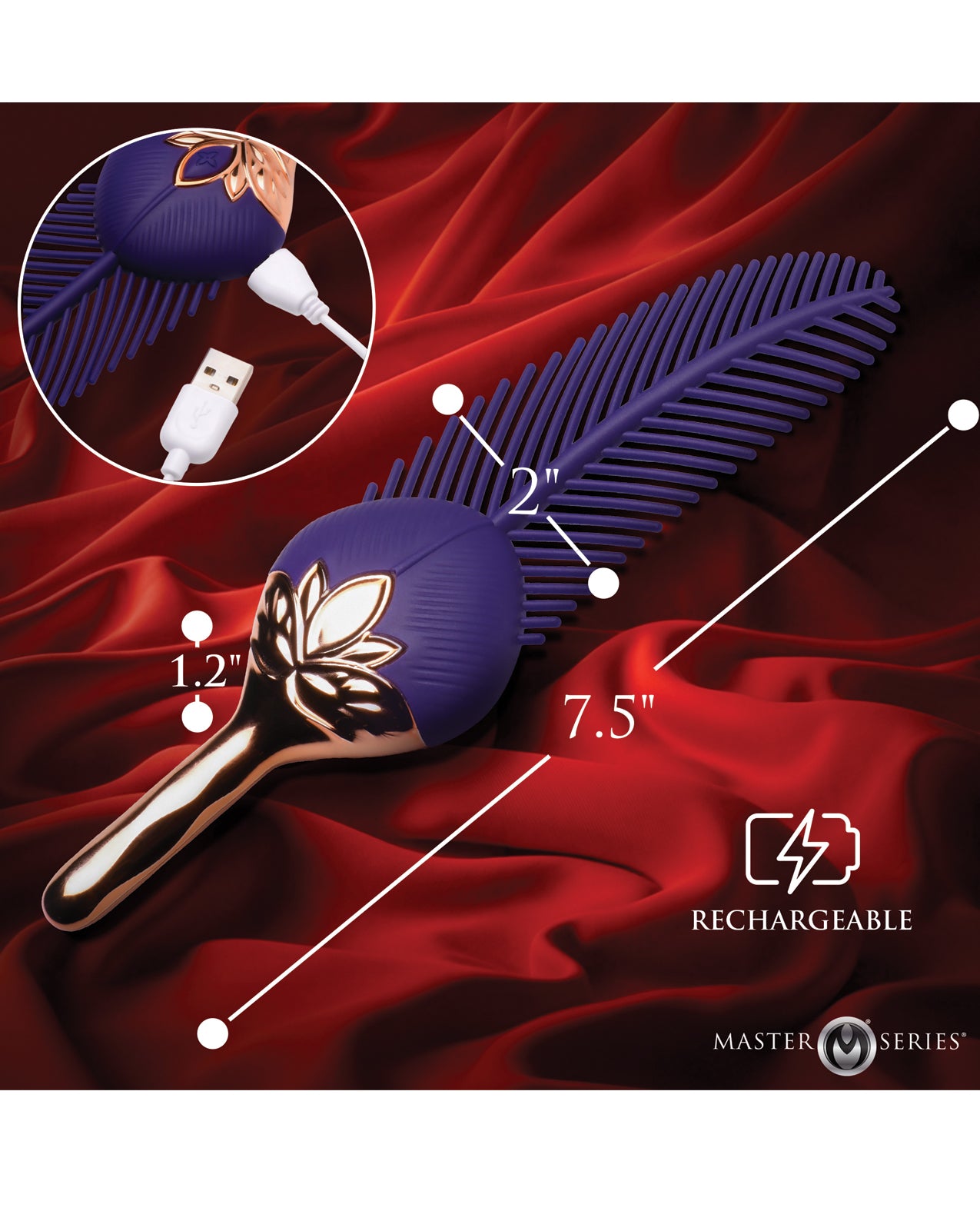 Master Series The Tickler Vibrating Silicone Feather Tickler by Xr LLC