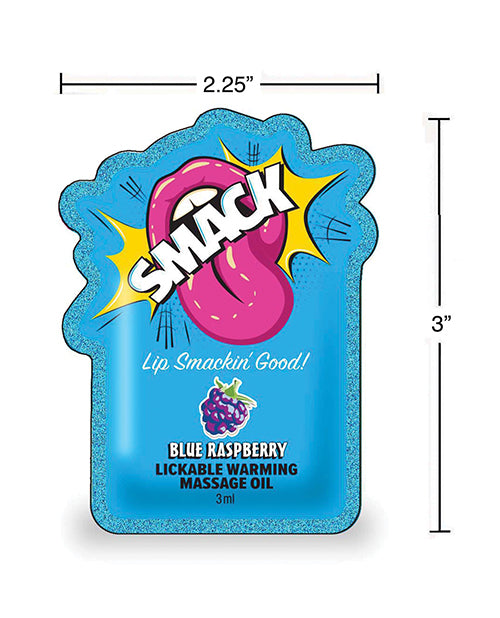 Smack Lickable Warming Massage Oil - Blue Raspberry 3 ml pouch