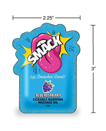 Smack Lickable Warming Massage Oil - Blue Raspberry 3 ml pouch