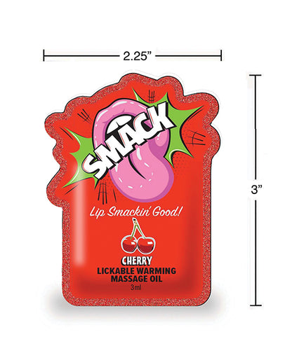 Smack Lickable Warming Massage Oil - Cherry 3 ml pouch