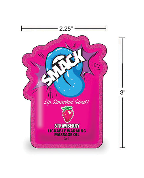 Smack Lickable Warming Massage Oil - Strawberry 3 ml pouch