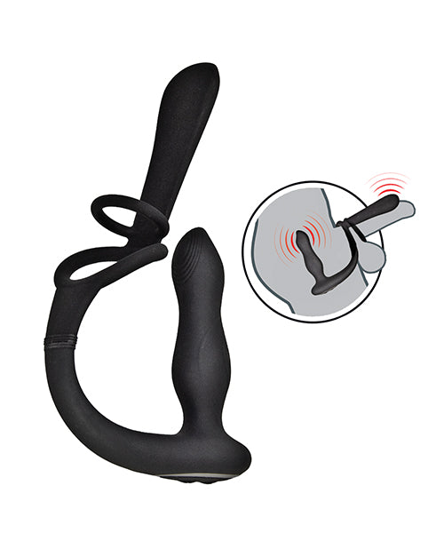 Enhancer Vibro Plug & Penis Sheath - Black