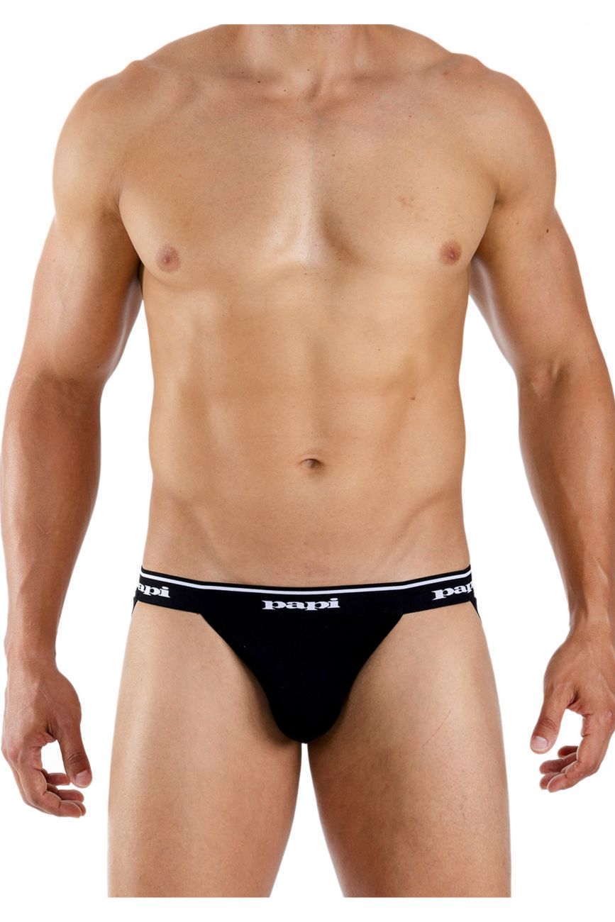 Papi - 3PK 1X1 Rib Jockstrap - Black