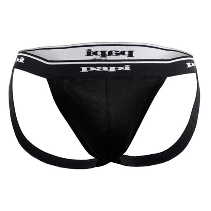 Papi - 3PK 1X1 Rib Jockstrap - Black