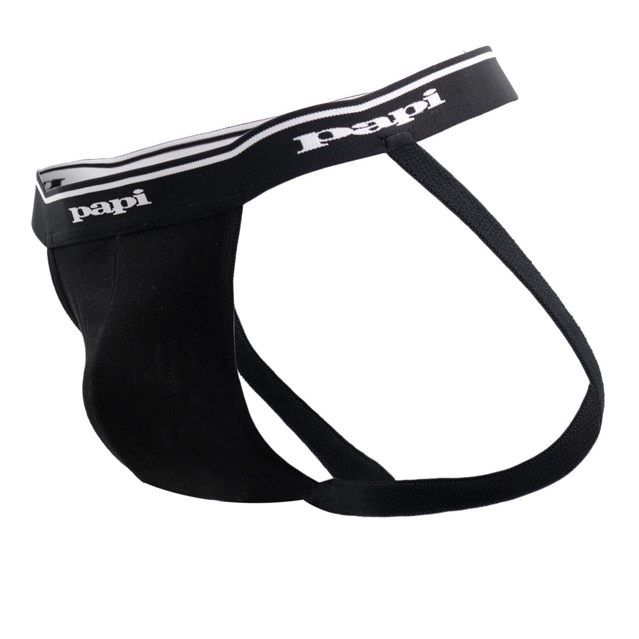 Papi - 3PK 1X1 Rib Jockstrap - Black