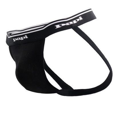 Papi - 3PK 1X1 Rib Jockstrap - Black