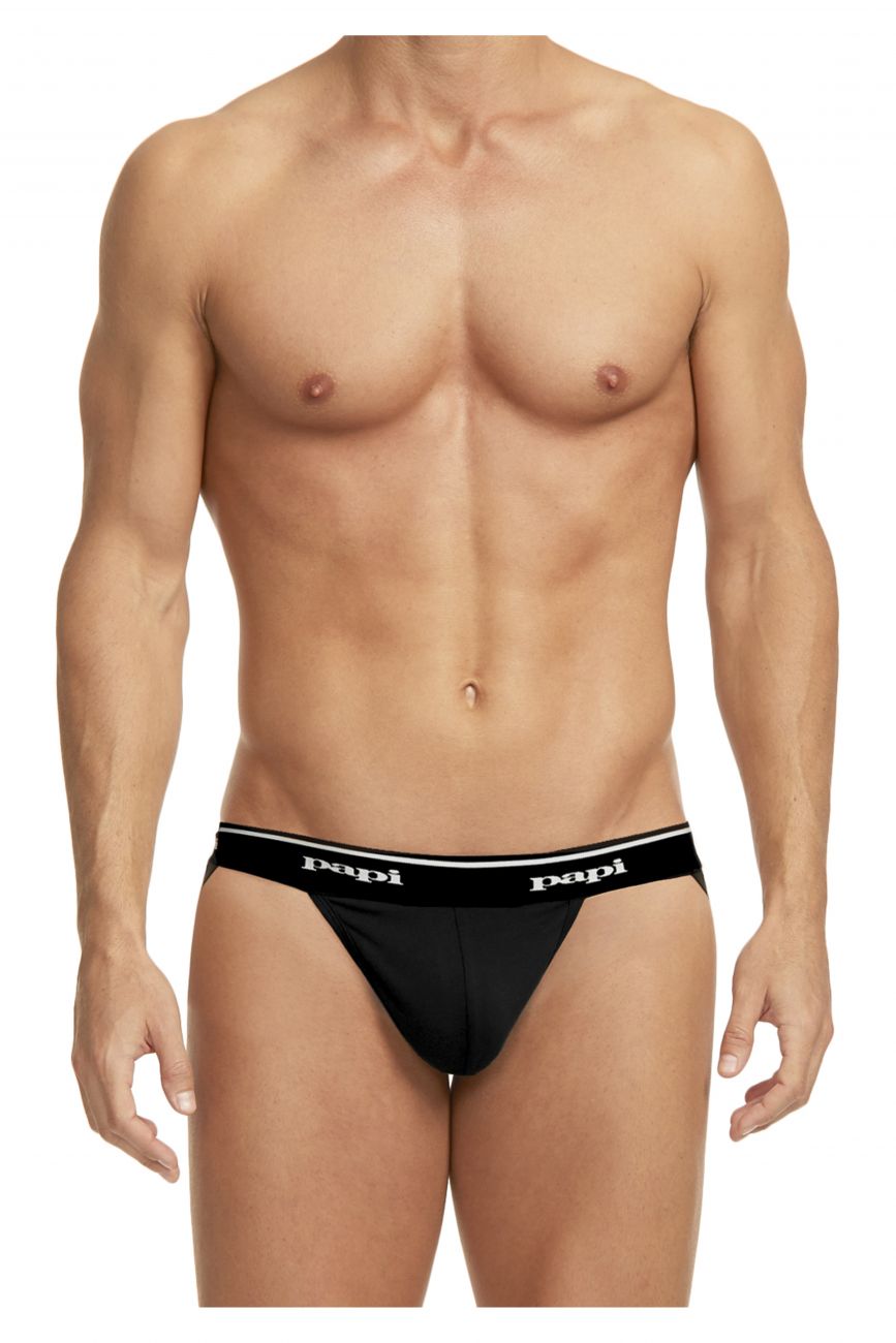 Papi - 3PK 1X1 Rib Jockstrap - Black