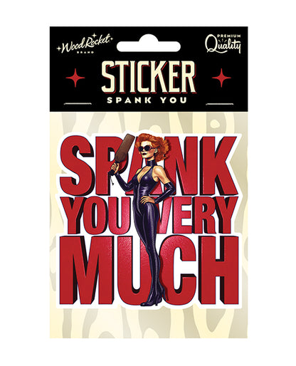 Spank You Very Much Sticker by Wood Rocket