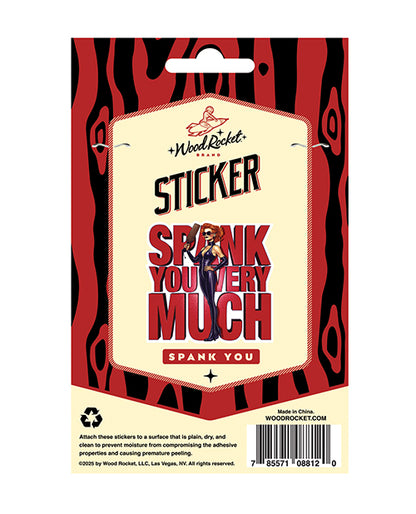 Spank You Very Much Sticker by Wood Rocket