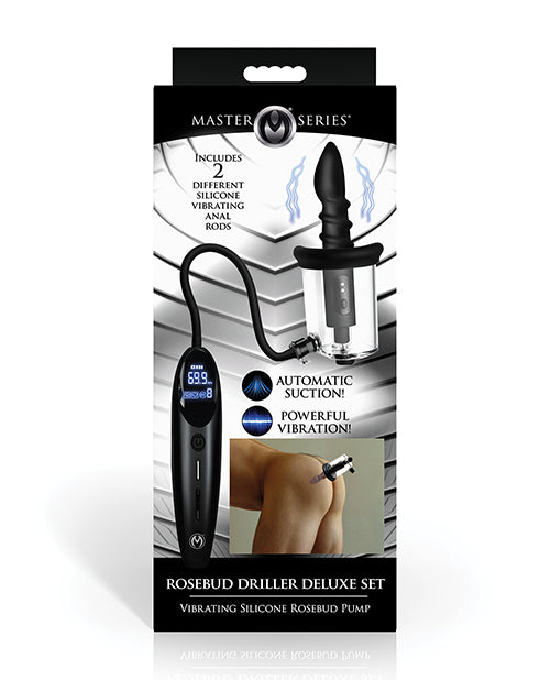 Master Series Rosebud Driller Deluxe Set Vibrating Silicone Rosebud Pump by Master Series