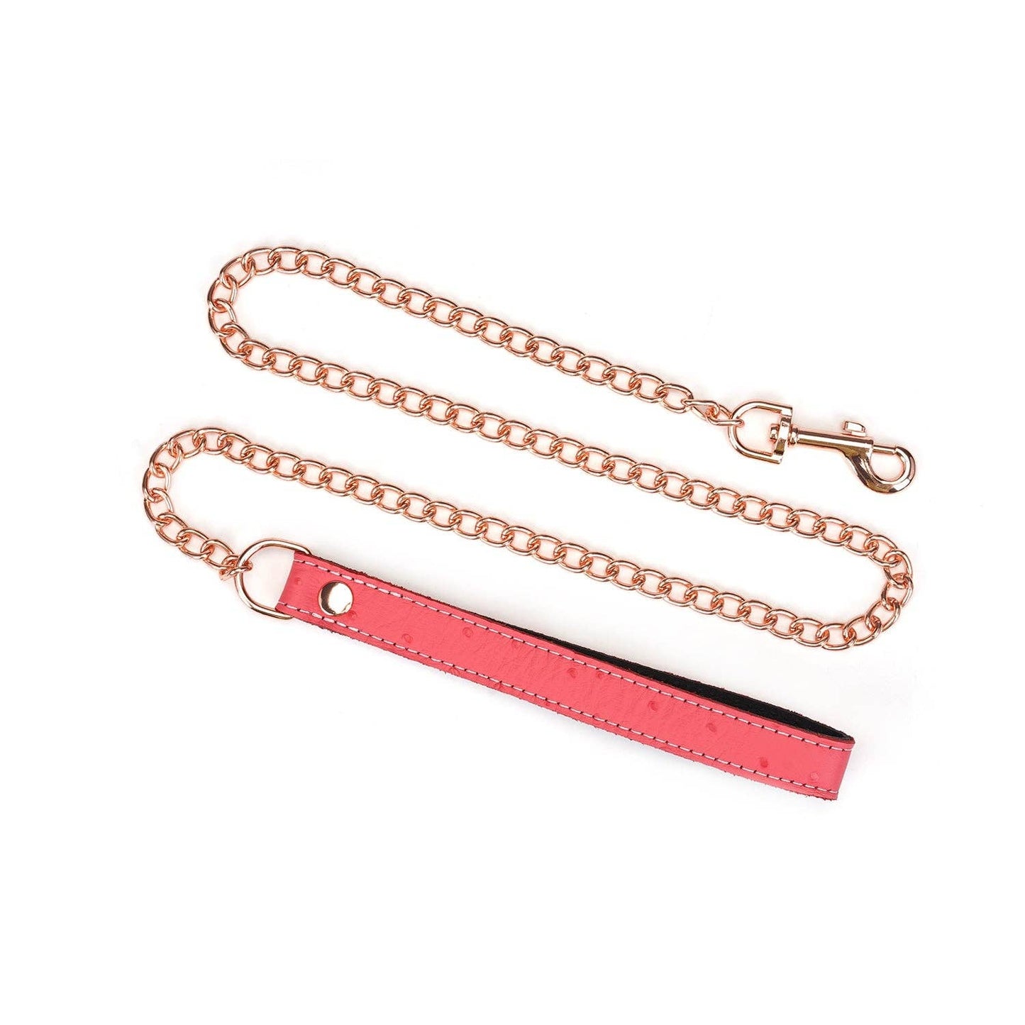 Angel's Kiss Pink Leather Curved Collar with Locking Buckle by Liebe Seele