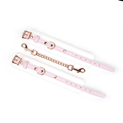Liebe Seele- White & Pink Fairy Leather Hand Cuffs by Liebe Seele