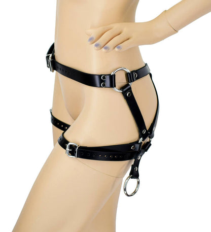 Leather Garter Belt with Restraint Points