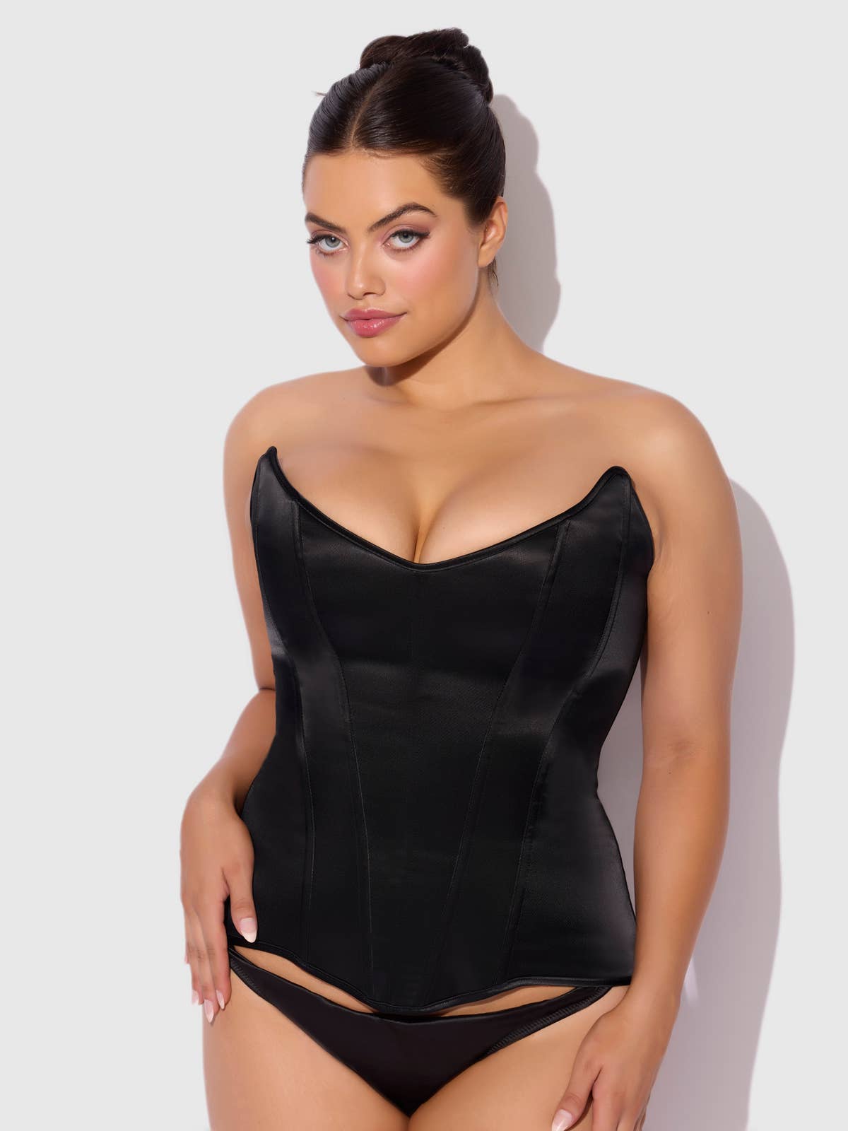 JULIET SATIN FULL BONING SCOOP NECK CORSET by House of Desire