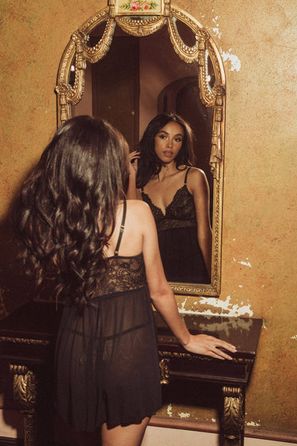 KILO BRAVA LACE COLLECTION- BLACK- BABYDOLL