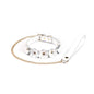 White Leather Flowers Collar with Leash