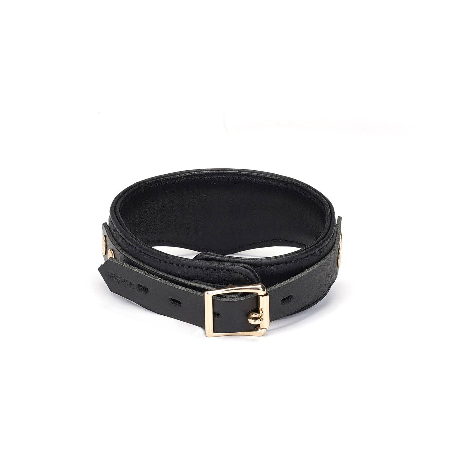 Demon's Kiss Leather Curved Collar with Locking Buckle
