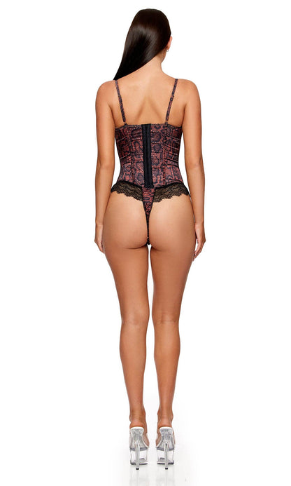 Second Skin Snake Satin Bustier Set by Forplay Inc.