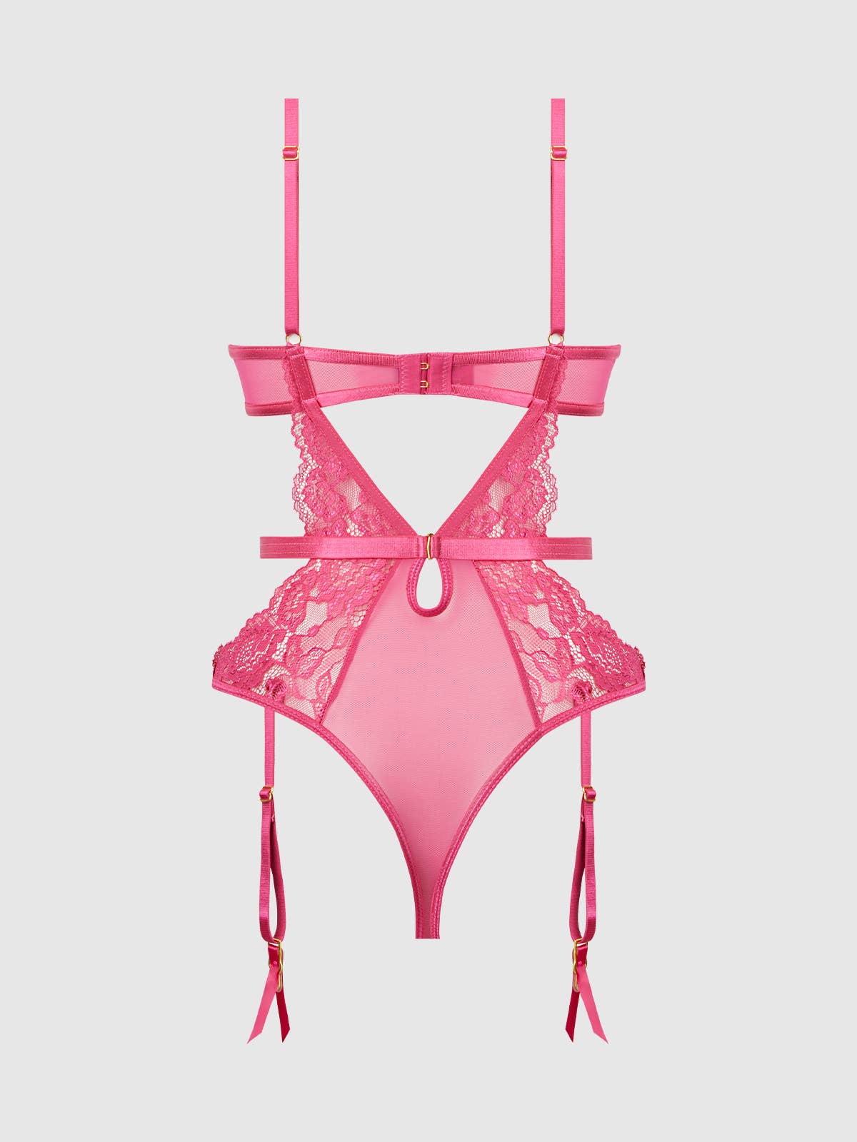 HARLOW LACE & MESH UNDERWIRE TEDDY by House of Desire