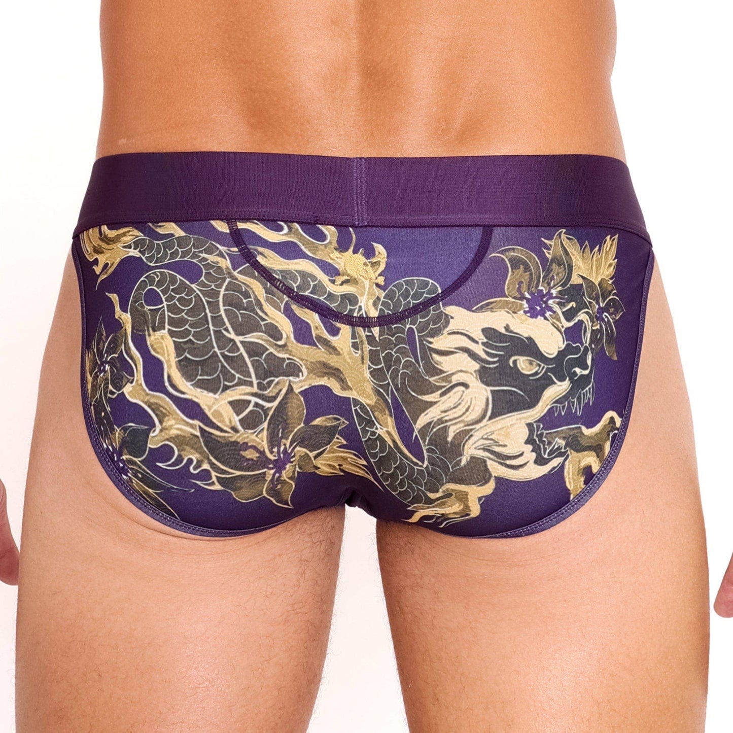 Fire Breathing Dragon Sport Brief Purple