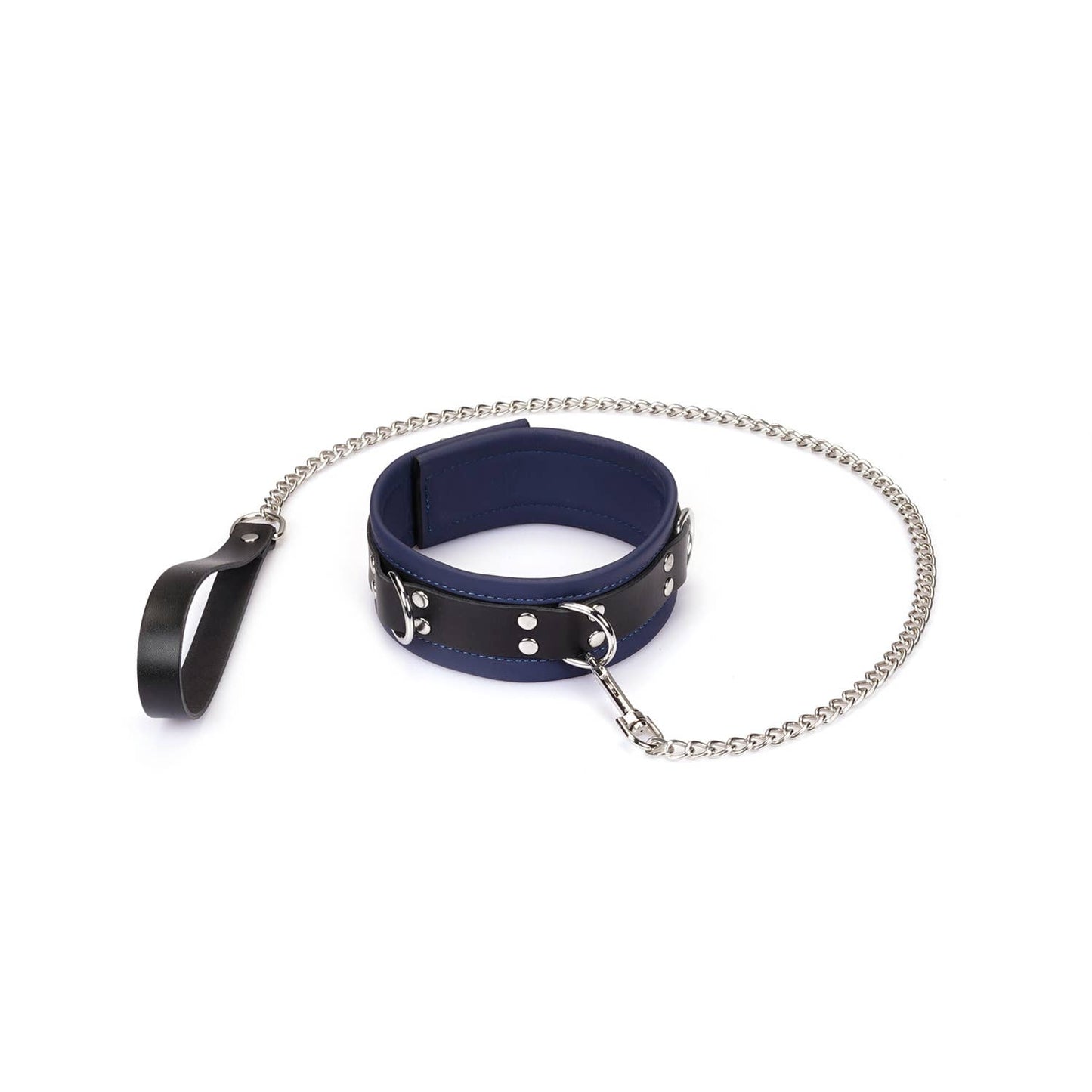 Liebe Seele- Dominion: Blue Leather Collar with Chain Leash