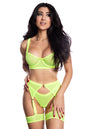 Wired Mesh Bikini & Garter Set Dancewear Festival Rave by Midnight Ballerina