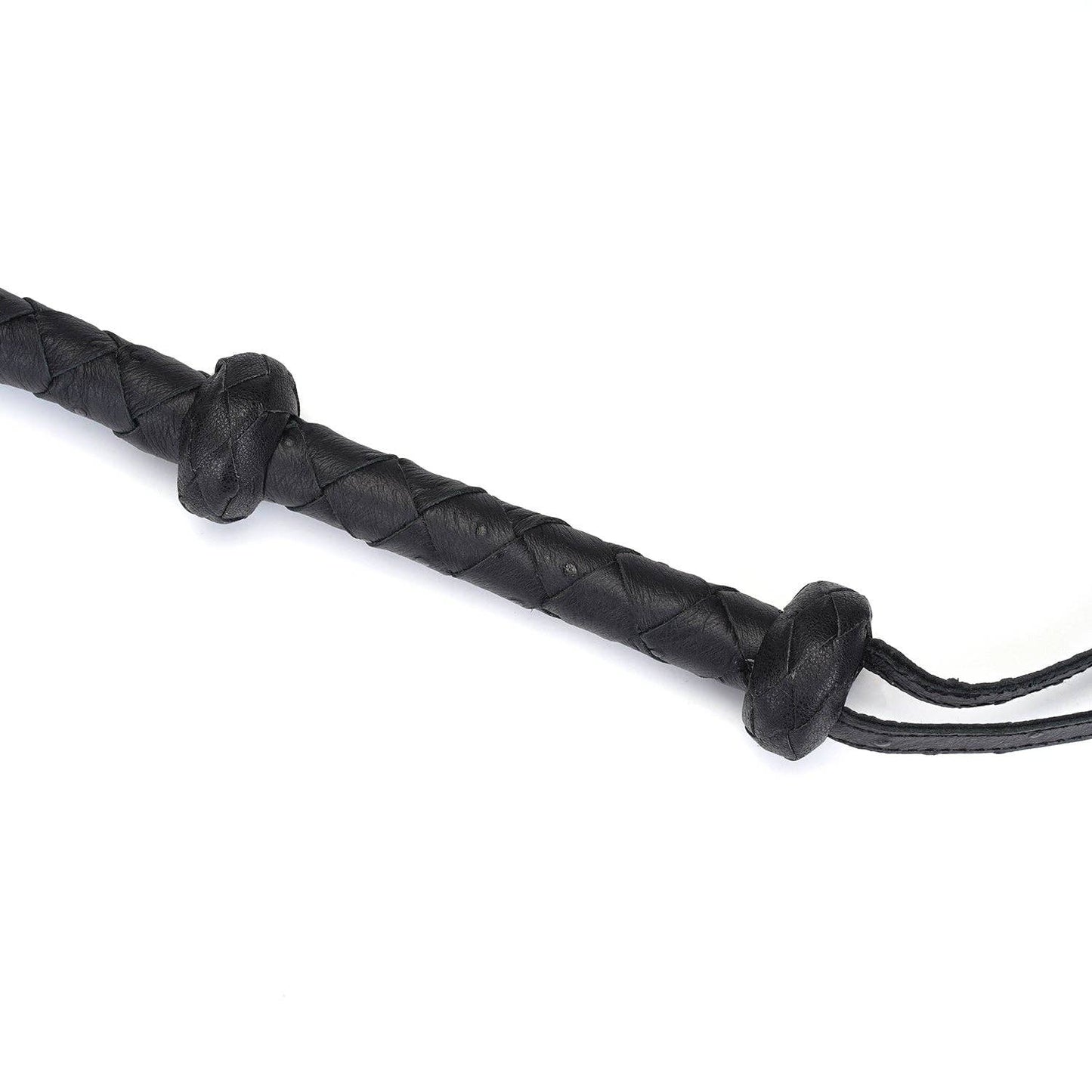 Liebe Seele- Demon's Kiss Black Leather Braided Bull Whip/ Horse Whip
