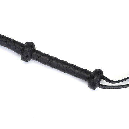 Liebe Seele- Demon's Kiss Black Leather Braided Bull Whip/ Horse Whip