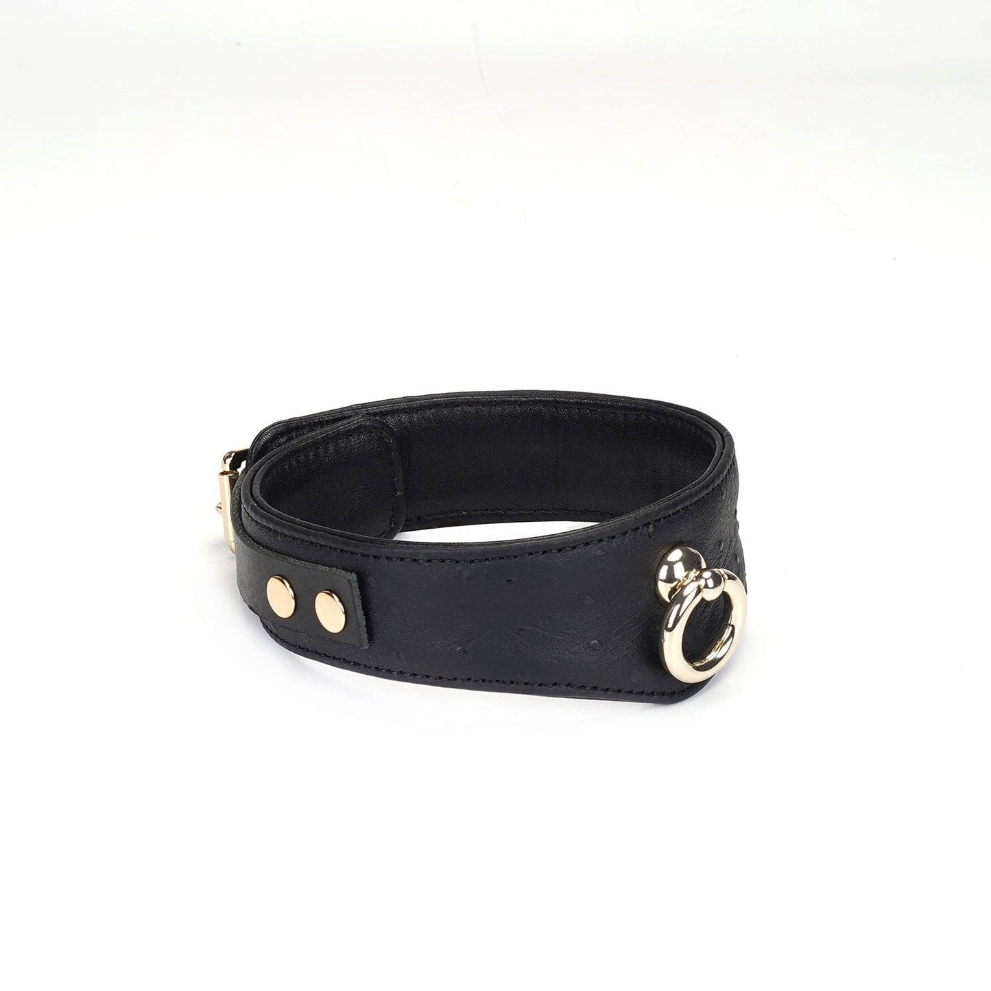 Demon's Kiss Leather Curved Collar with Locking Buckle