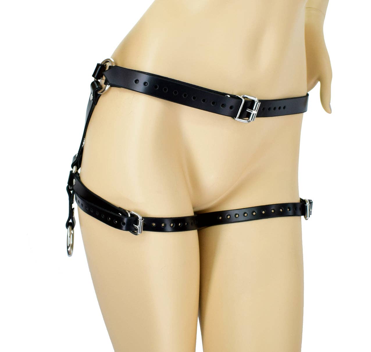 Leather Garter Belt with Restraint Points