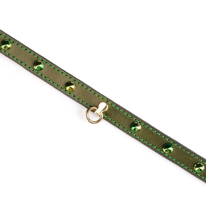 0.4" Wide Luxury Leather O-Ring Choker with Rivets