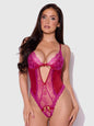 JOCELYN SATIN & LACE CROTCHLESS TEDDY by House of Desire