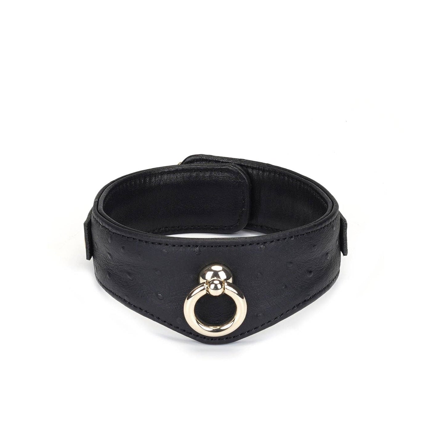 Demon's Kiss Leather Curved Collar with Locking Buckle
