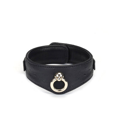 Demon's Kiss Leather Curved Collar with Locking Buckle