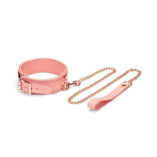 Liebe Seele- Pink Dream Leather Collar with Leash
