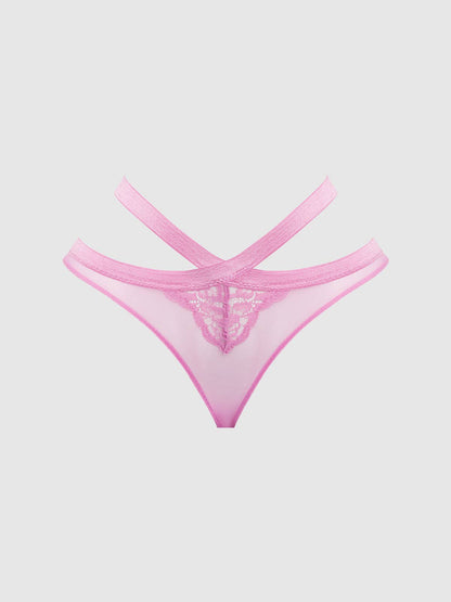 NATASHA LACE & MESH STRAPPY HIPSTER