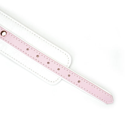 Liebe Seele- White & Pink Fairy Leather Hand Cuffs by Liebe Seele