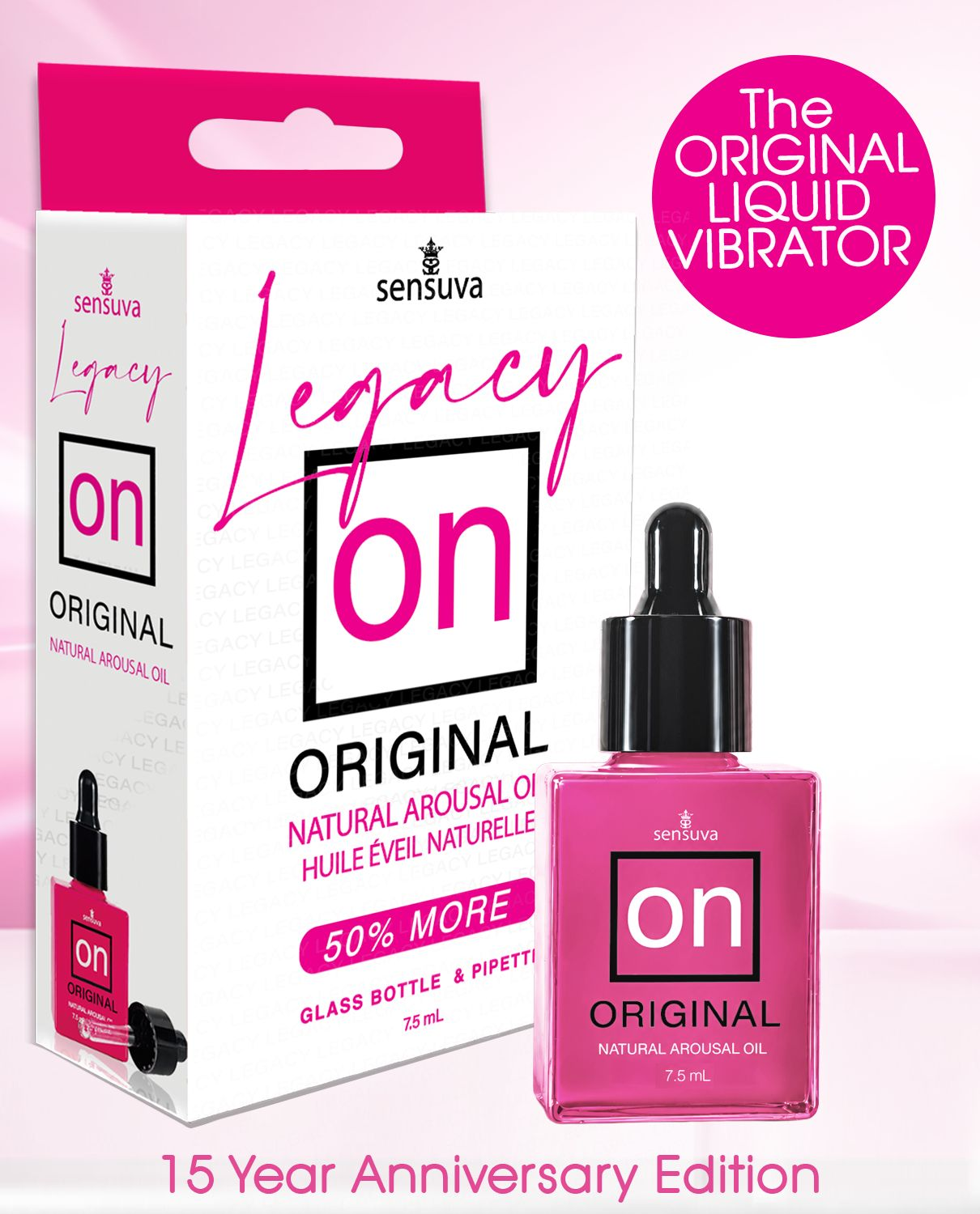 On Legacy Original Arousal Oil 7.5ml Luxury Glass Bottle by Sensuva