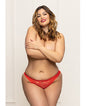 Lace Panty w/Heart Cut Out Back &amp; Pearl Chain Detail - Red 1X/2X by Eldorado Trading Company