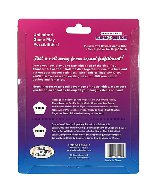 This or That Sex Dice Game