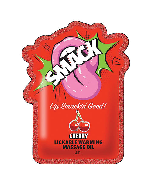 Smack Lickable Warming Massage Oil - Cherry 3 ml pouch