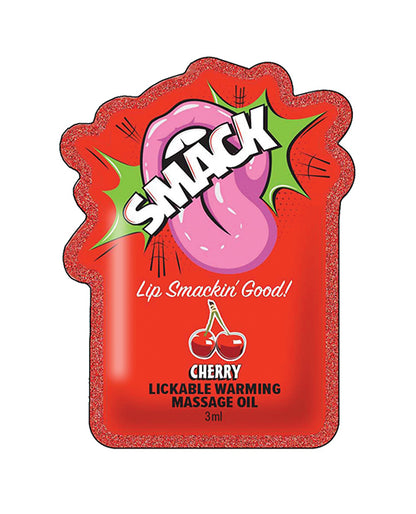 Smack Lickable Warming Massage Oil - Cherry 3 ml pouch