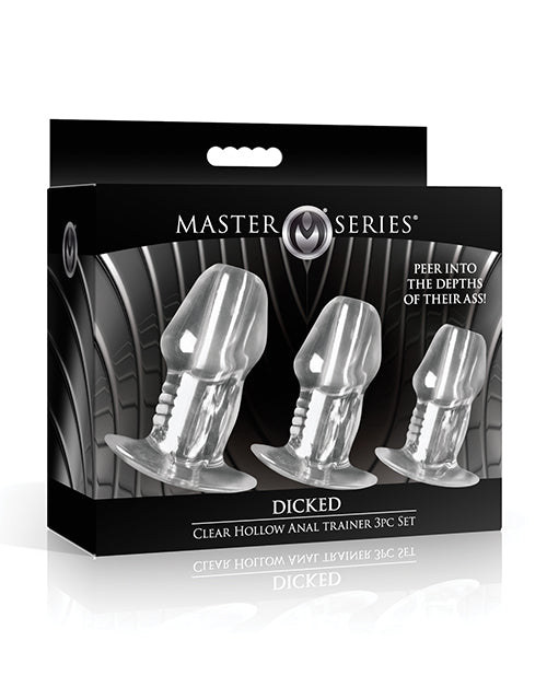Master Series - Dicked Clear Hollow Anal Plug 3 pc Set by Master Series