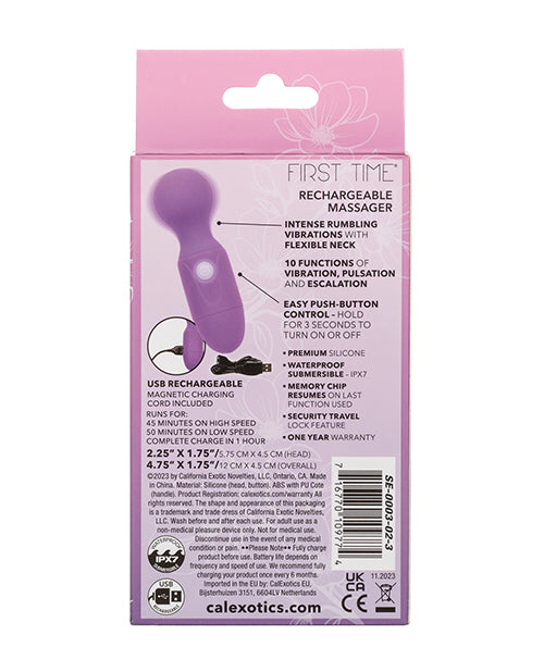 First Time Rechargeable Vibrator Massager - Purple by Eldorado Trading Company